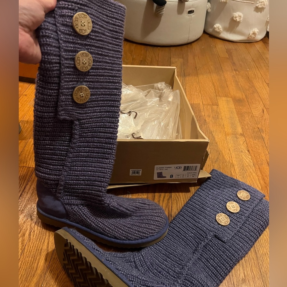 Purple knit ugg boots